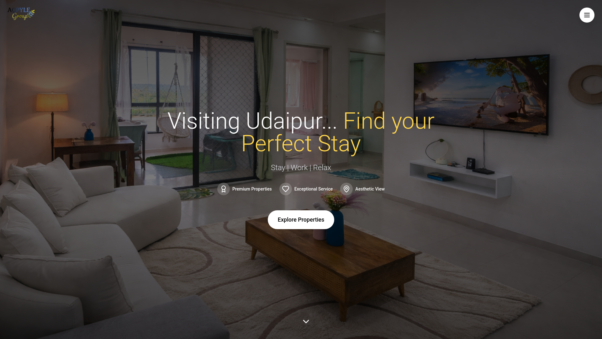 website screenshot of https://agpylestays.com