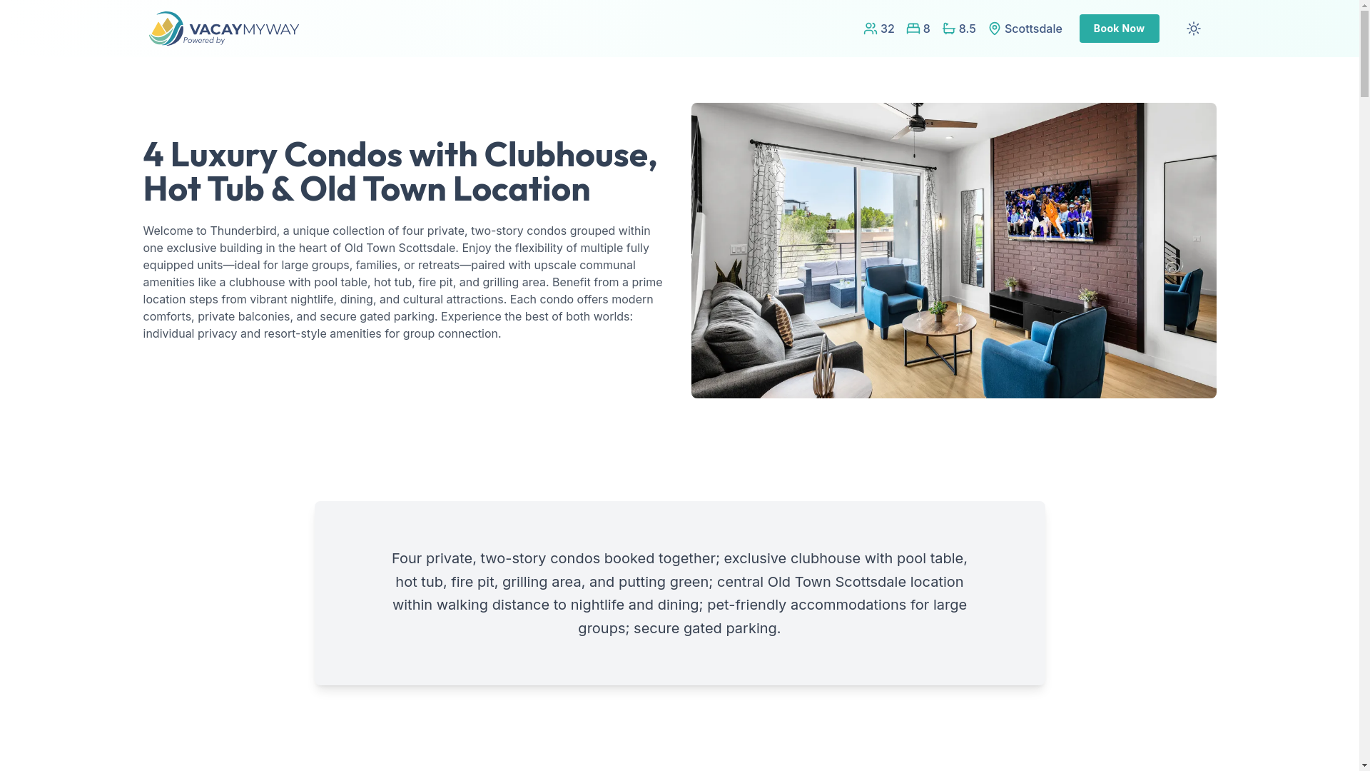 website screenshot of https://reveloldtown.vacations/