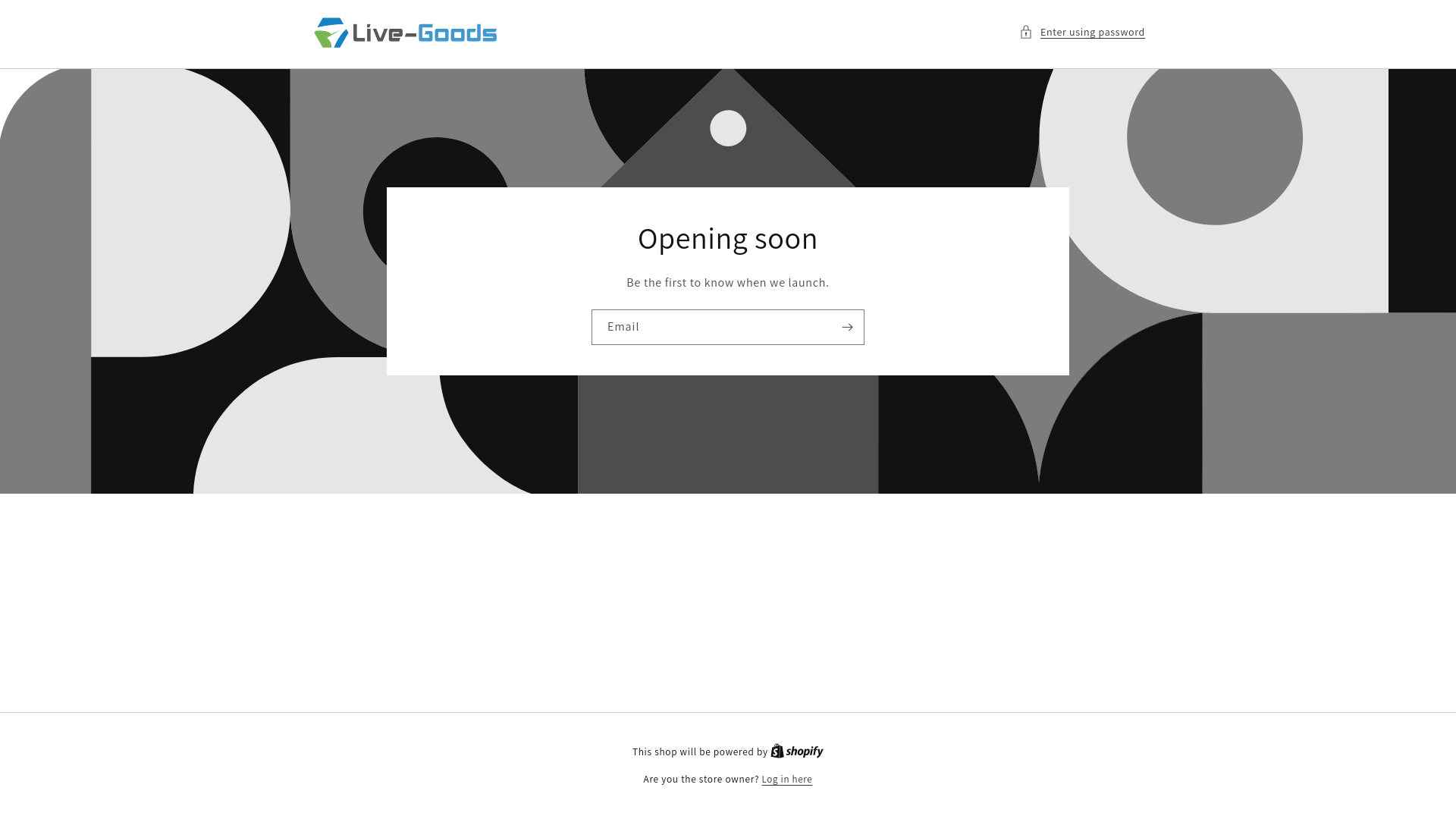 website screenshot of https://live-goods.store/
