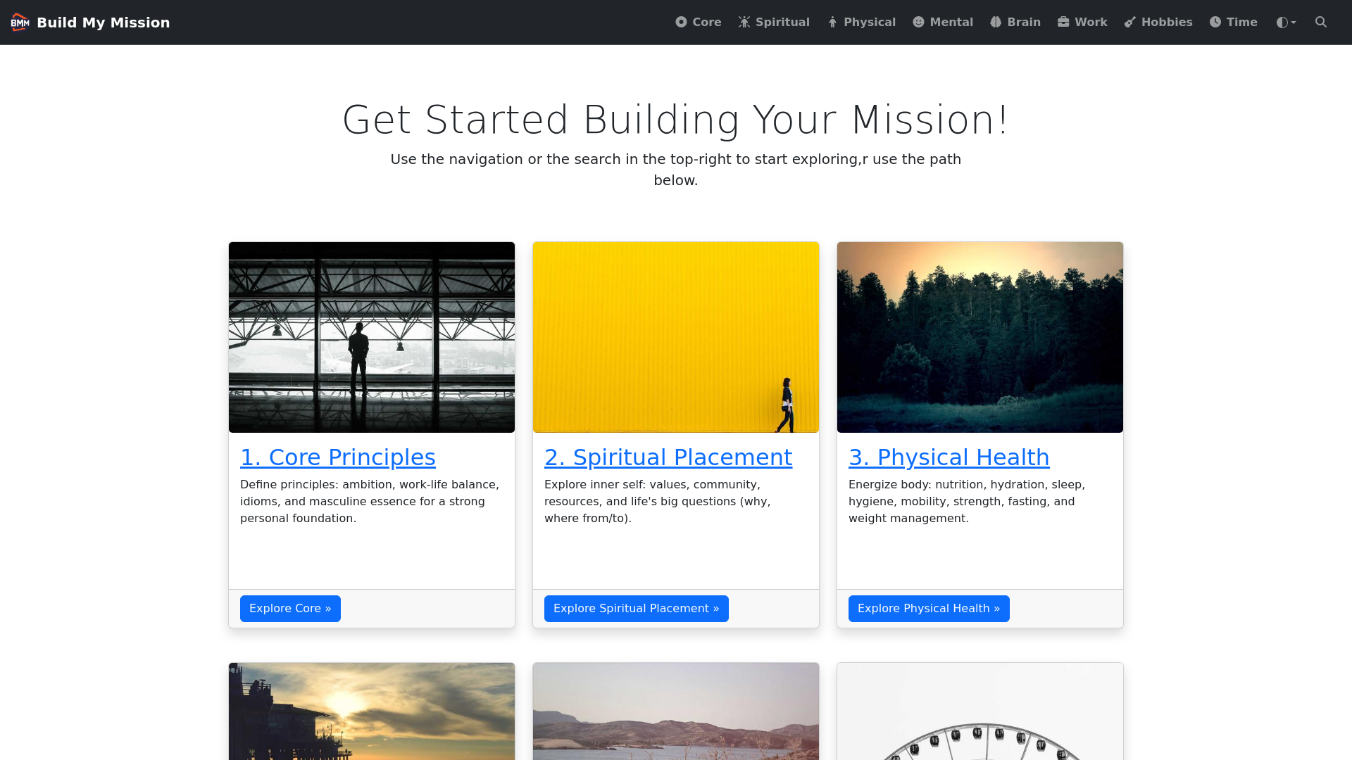 website screenshot of https://buildmymission.pages.dev/