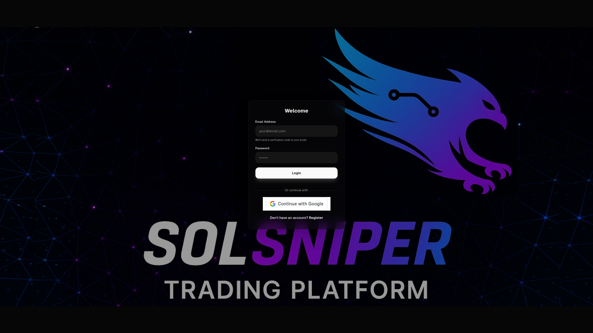 website screenshot of https://sol-trader.solsniper.com/