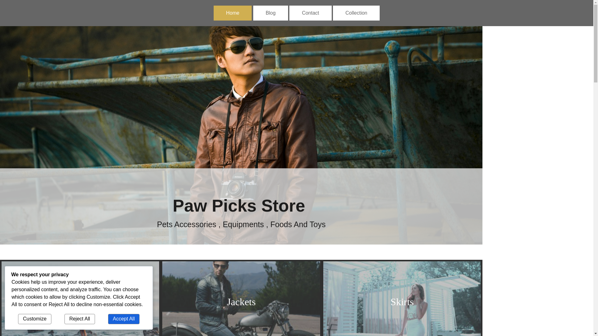 website screenshot of https://pawpicksstore.com/