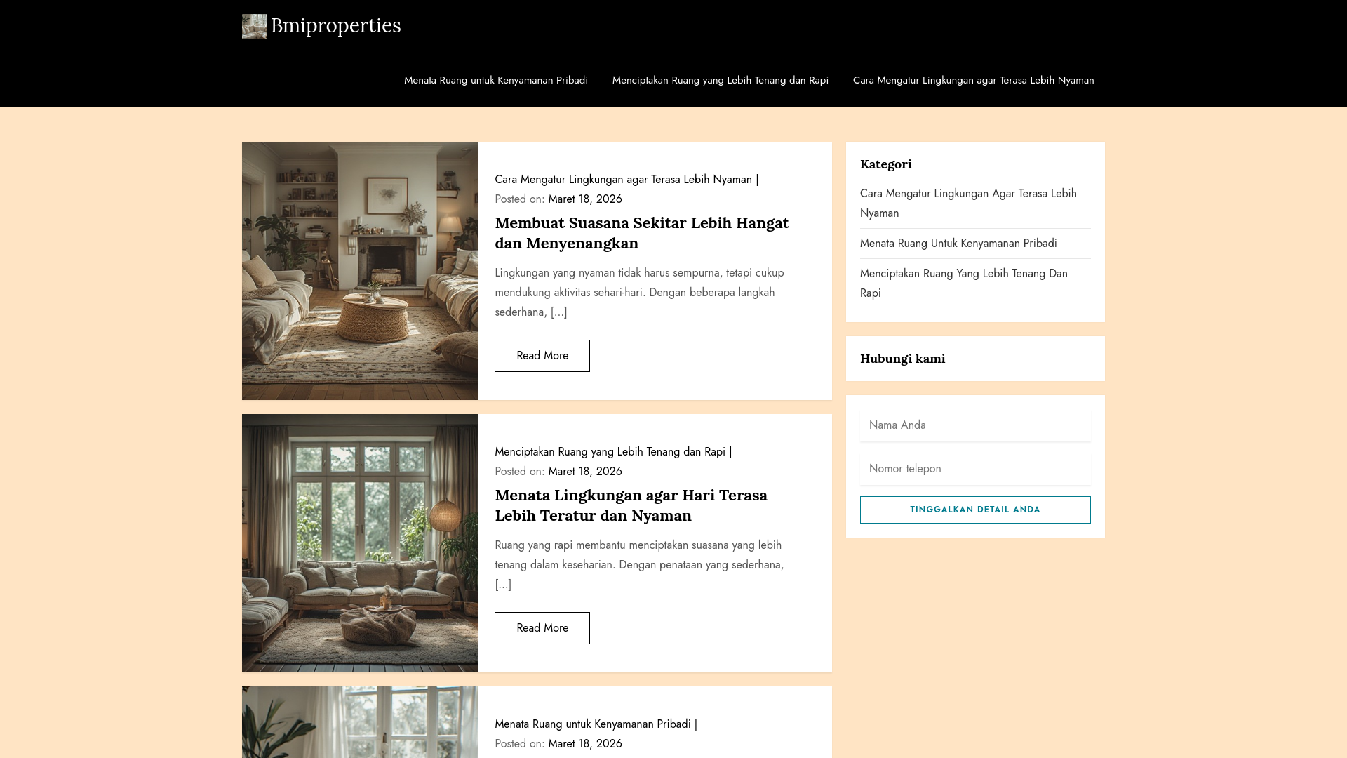 website screenshot of https://bmiproperties.one
