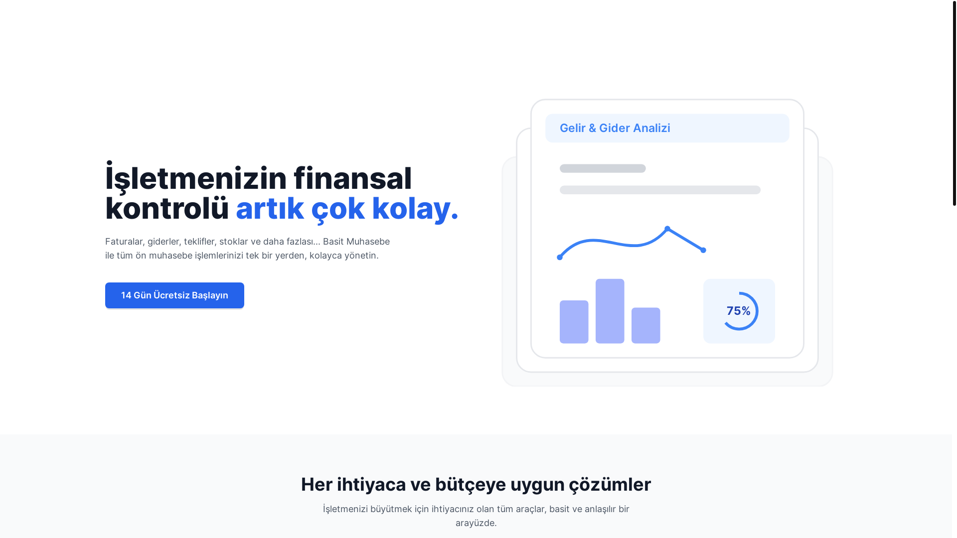 website screenshot of https://basitmuhasebe.com.tr/