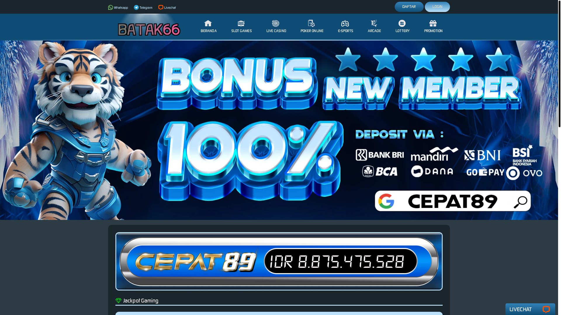 website screenshot of https://batak66.com/