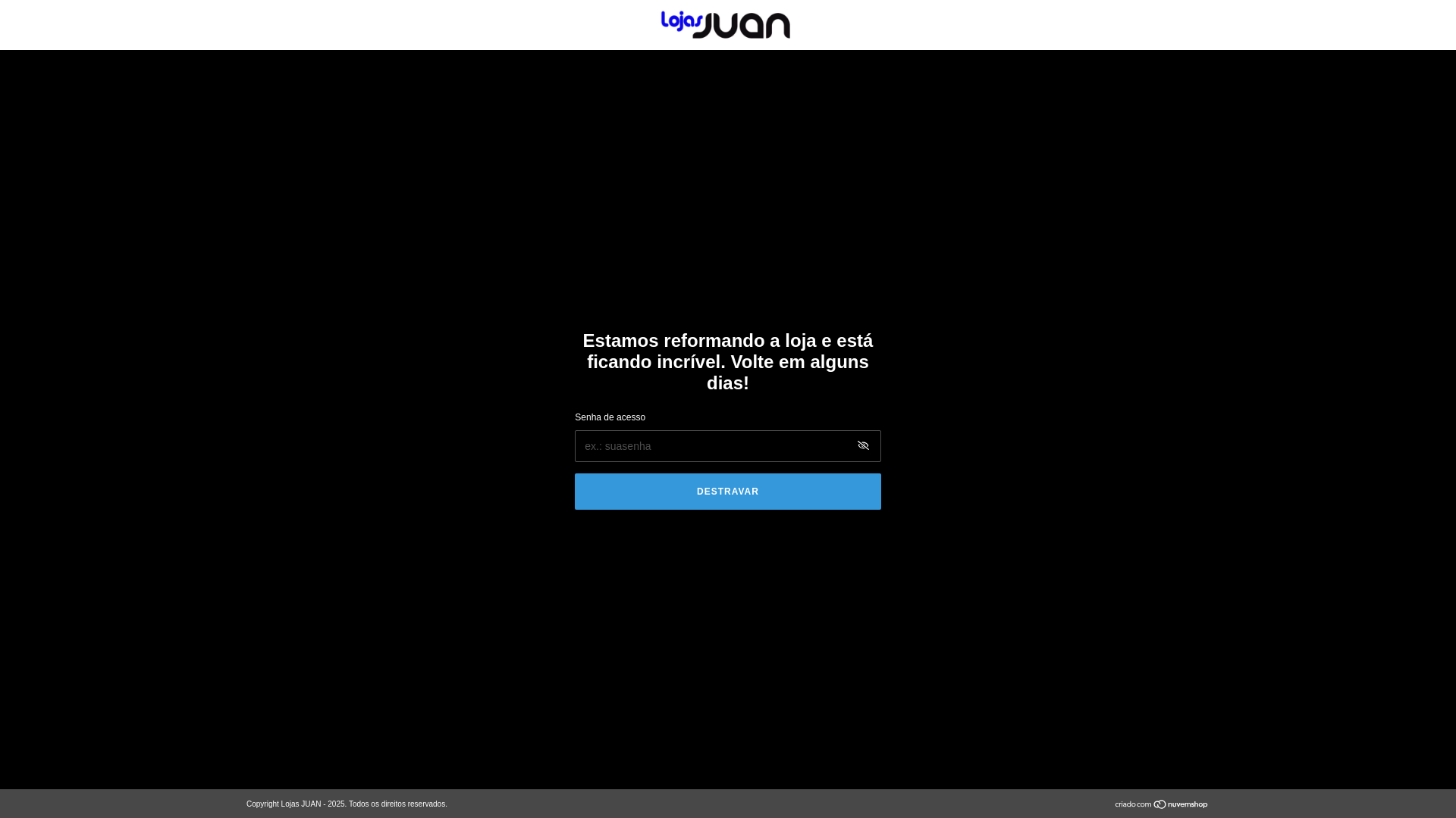 website screenshot of https://lojasjuan.com.br/