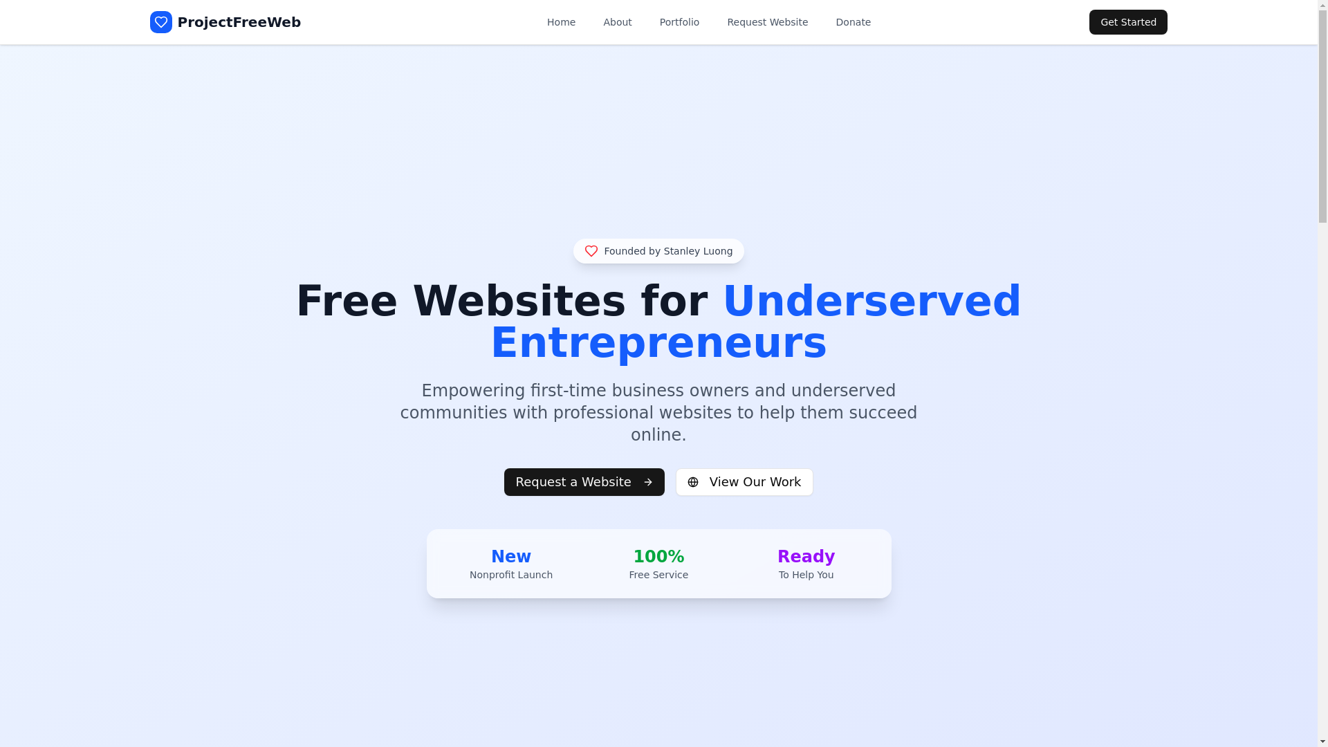 website screenshot of https://projectfreeweb.org/