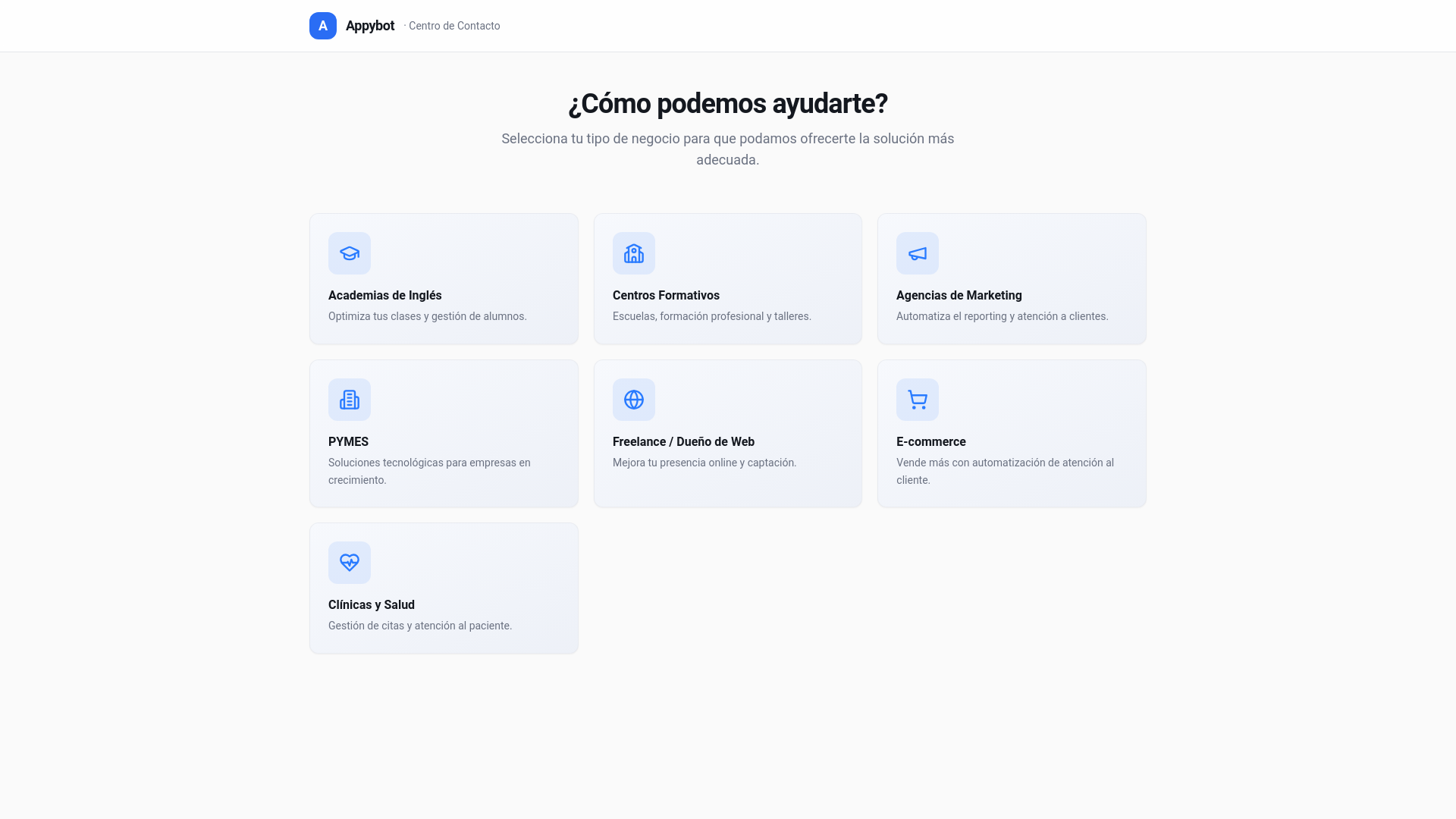 website screenshot of https://appybot-contact-hub.pages.dev/