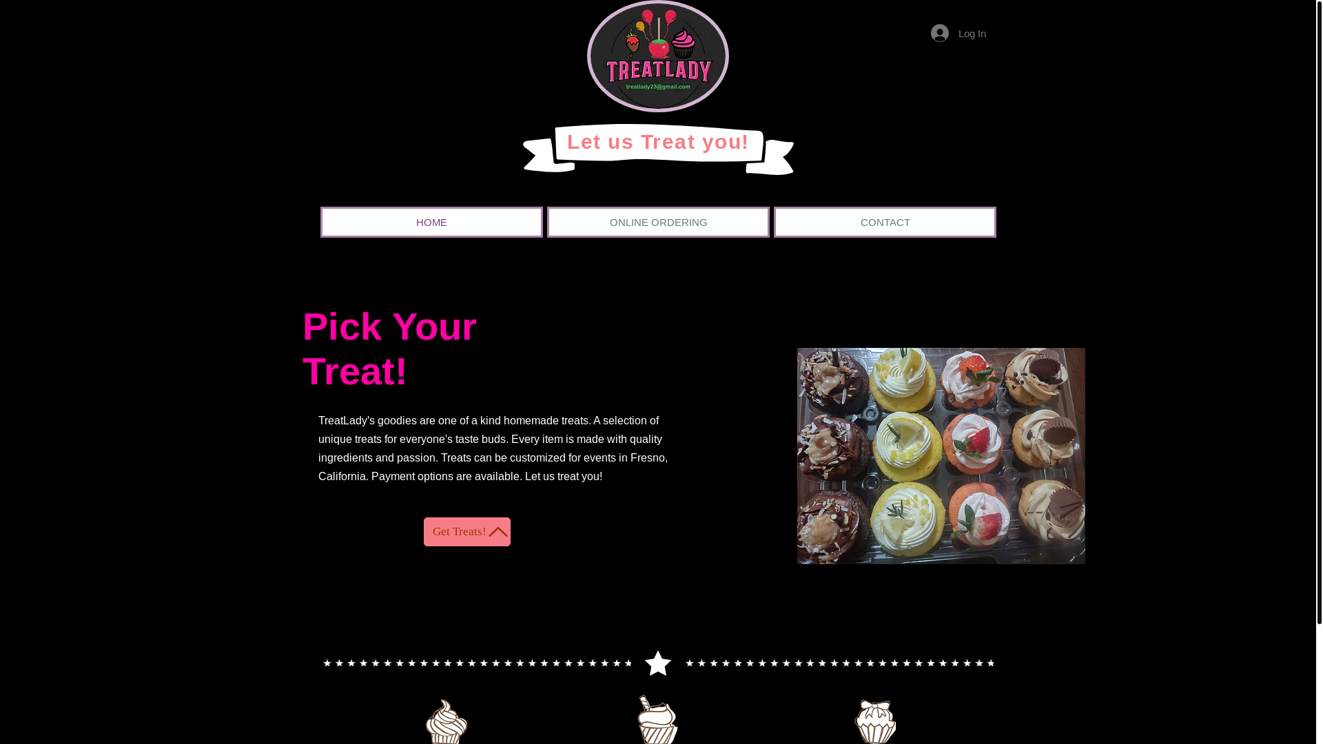 website screenshot of https://treatladyevents.com/