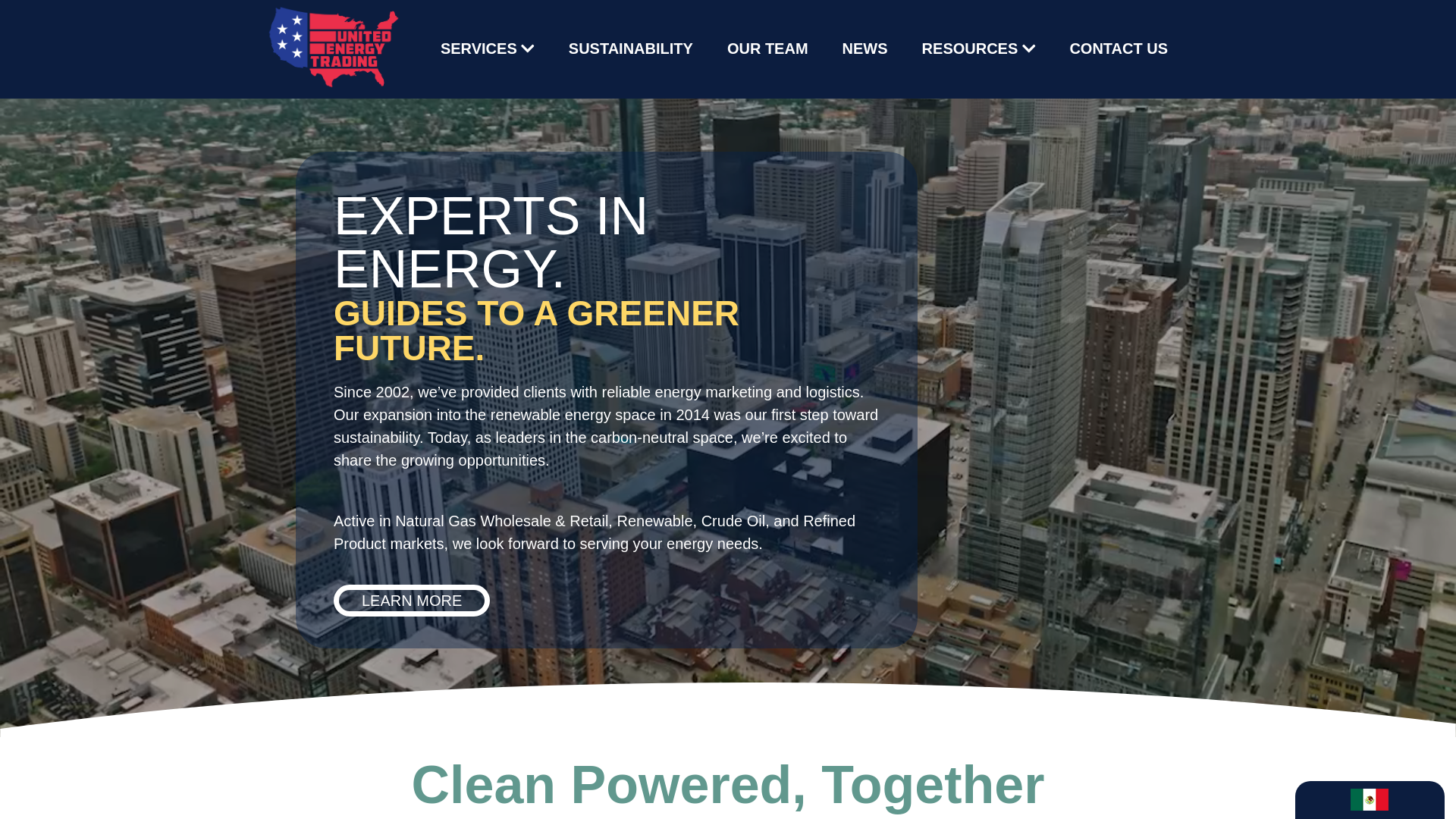 website screenshot of http://www.unitedenergytrading.com/