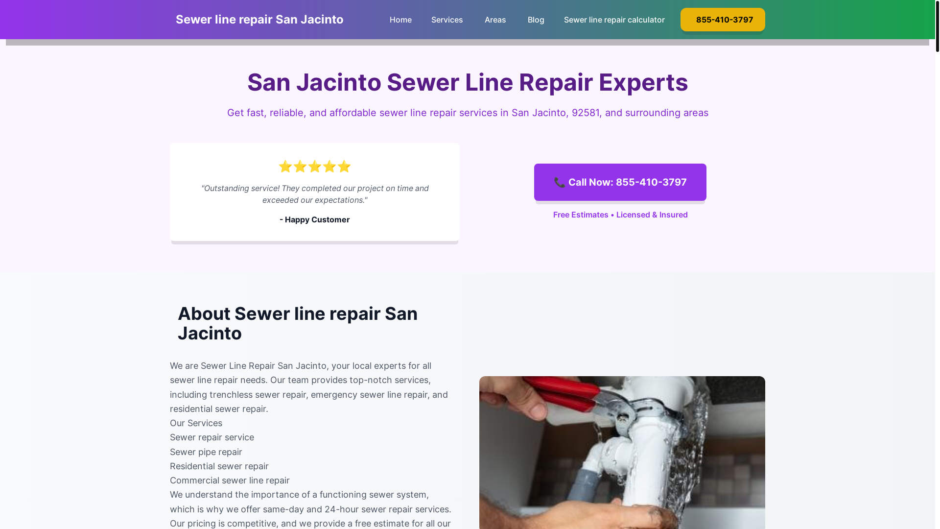 website screenshot of https://sewer-line-repair-san-jacinto.pages.dev/