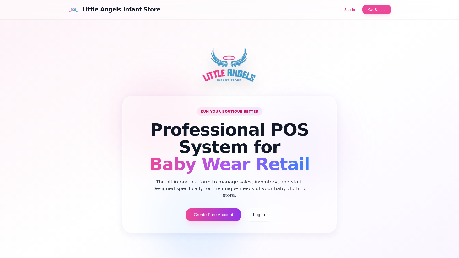 website screenshot of https://littleangelszw.com/