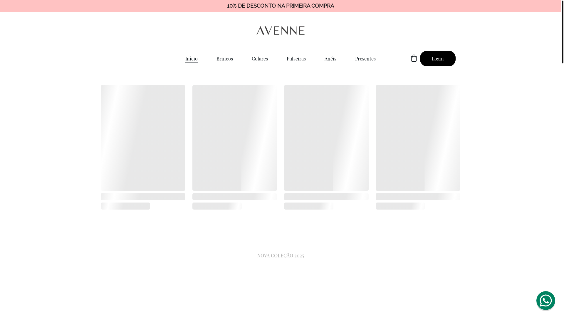 website screenshot of https://avennejoias.com.br/