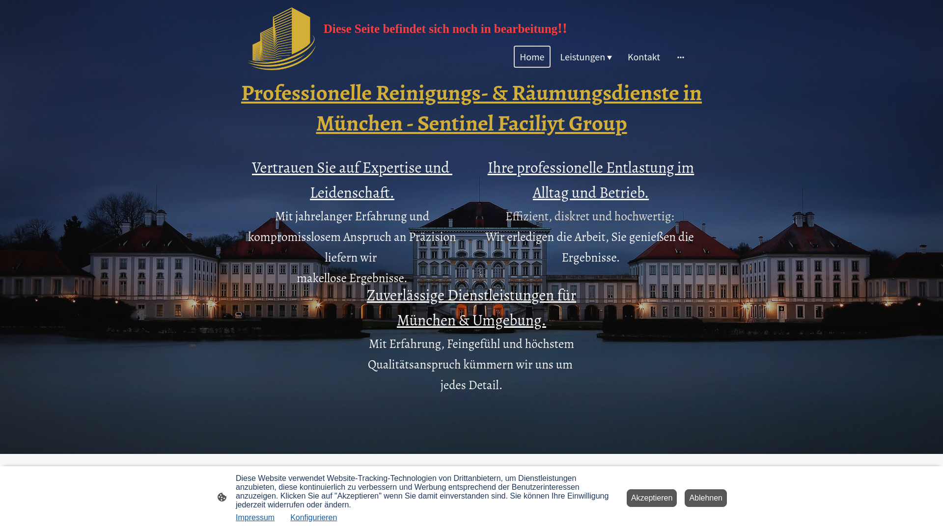 website screenshot of https://sentinel-facilitysolutions.de/
