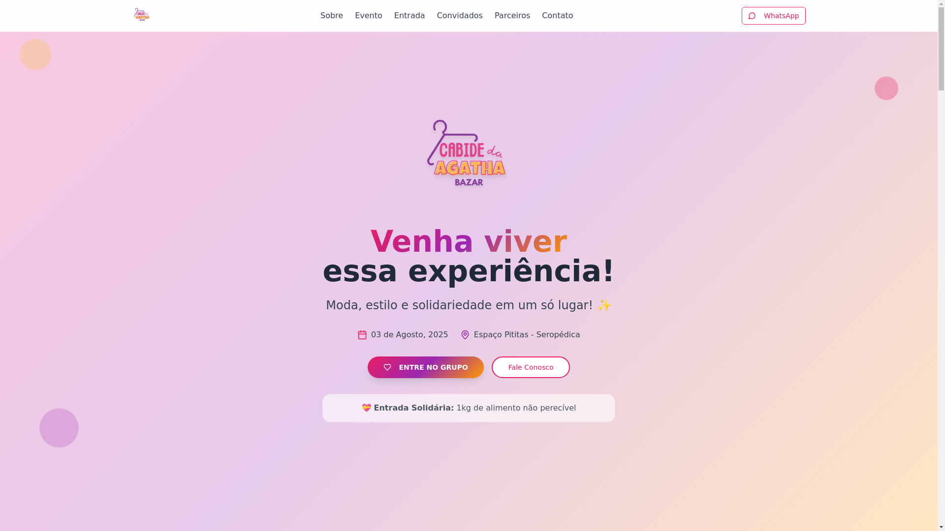 website screenshot of https://cabidedaagatha.com.br/