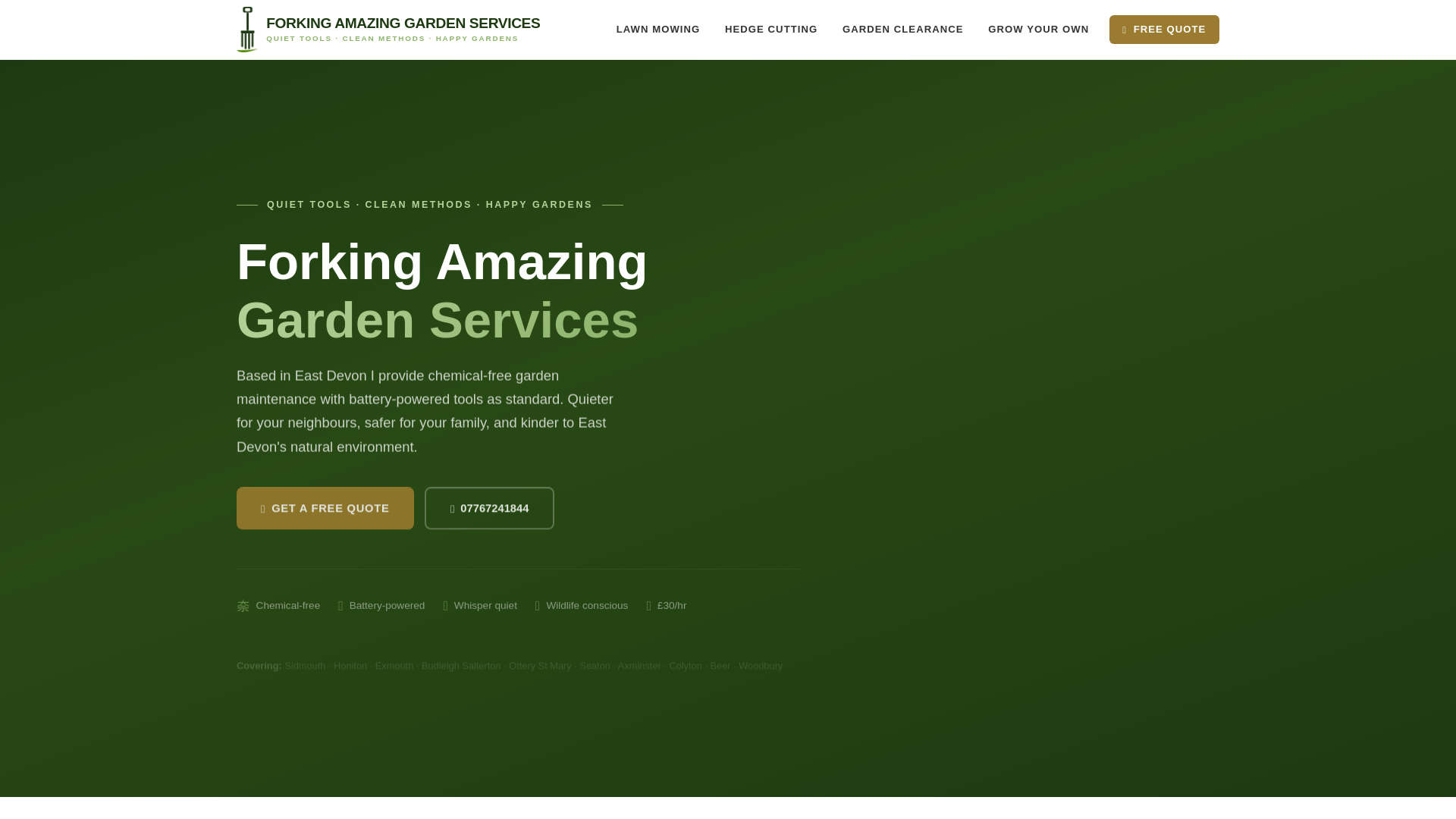 website screenshot of https://forkingamazing.co.uk/