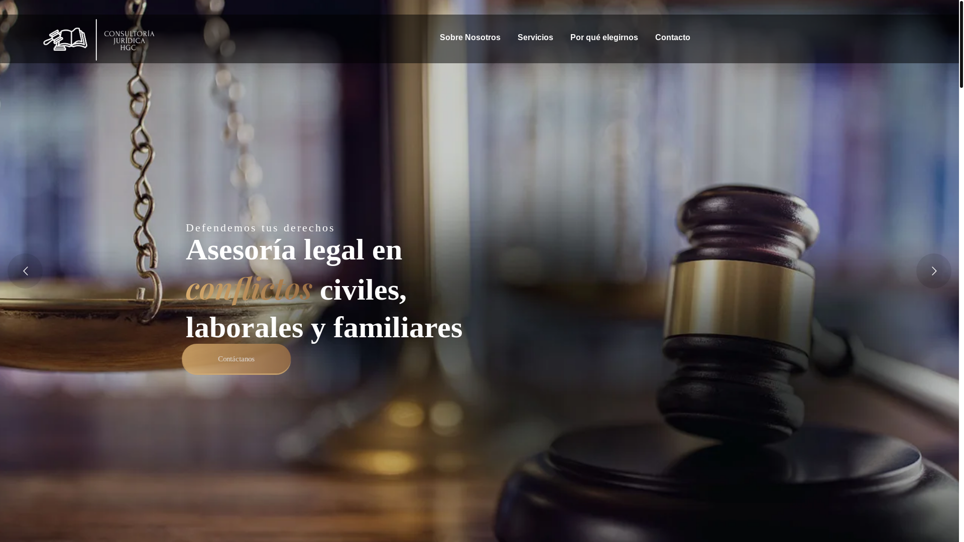 website screenshot of https://consultoriajuridicahguzmanc.com/