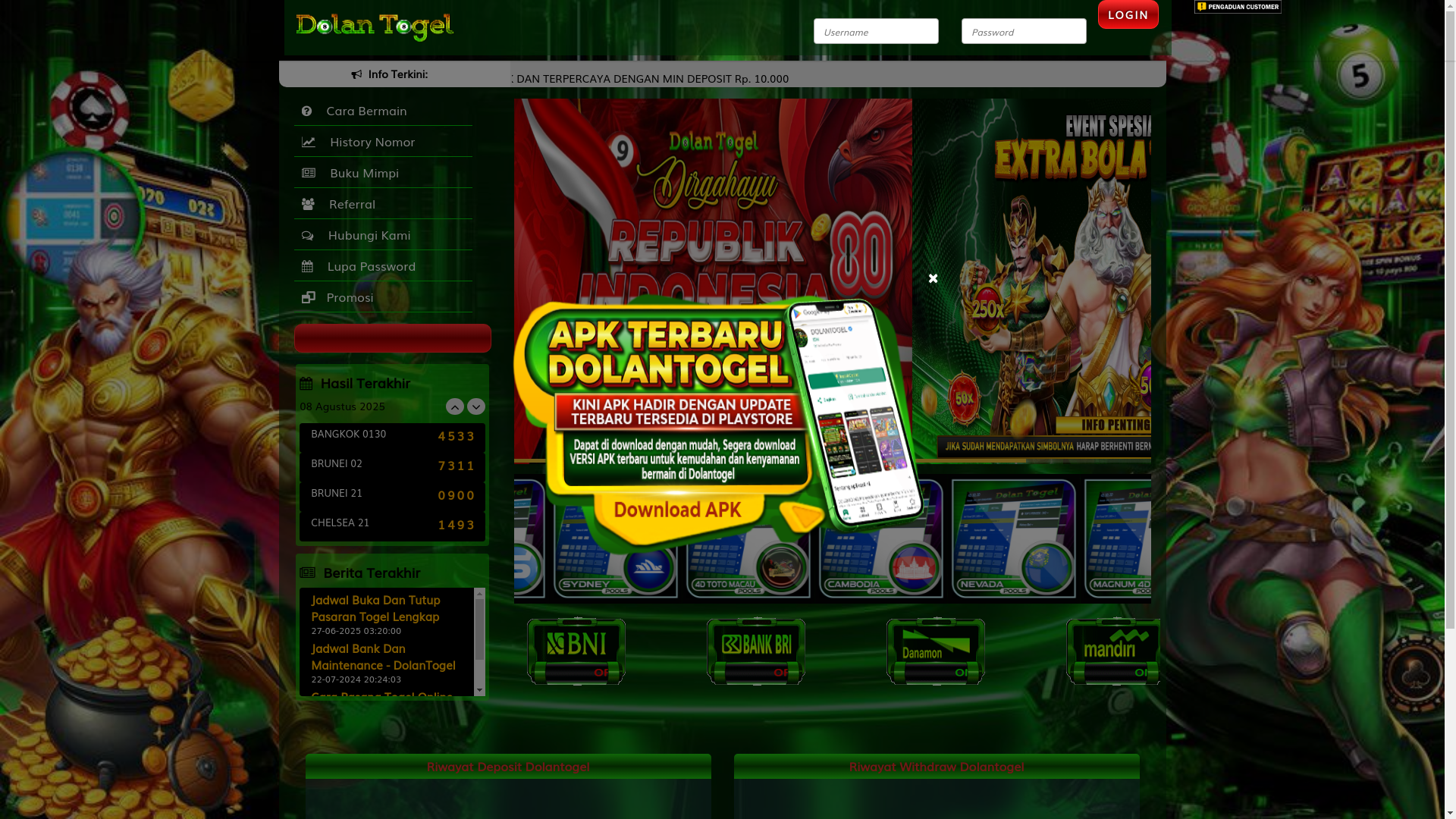 website screenshot of https://dolangame88.net/