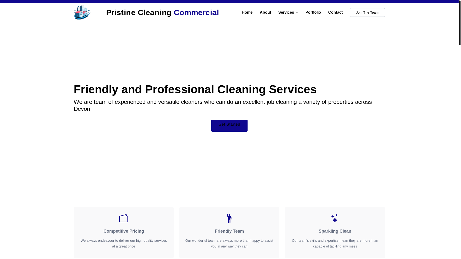 website screenshot of https://pristine-cleaning-commercial.pages.dev/