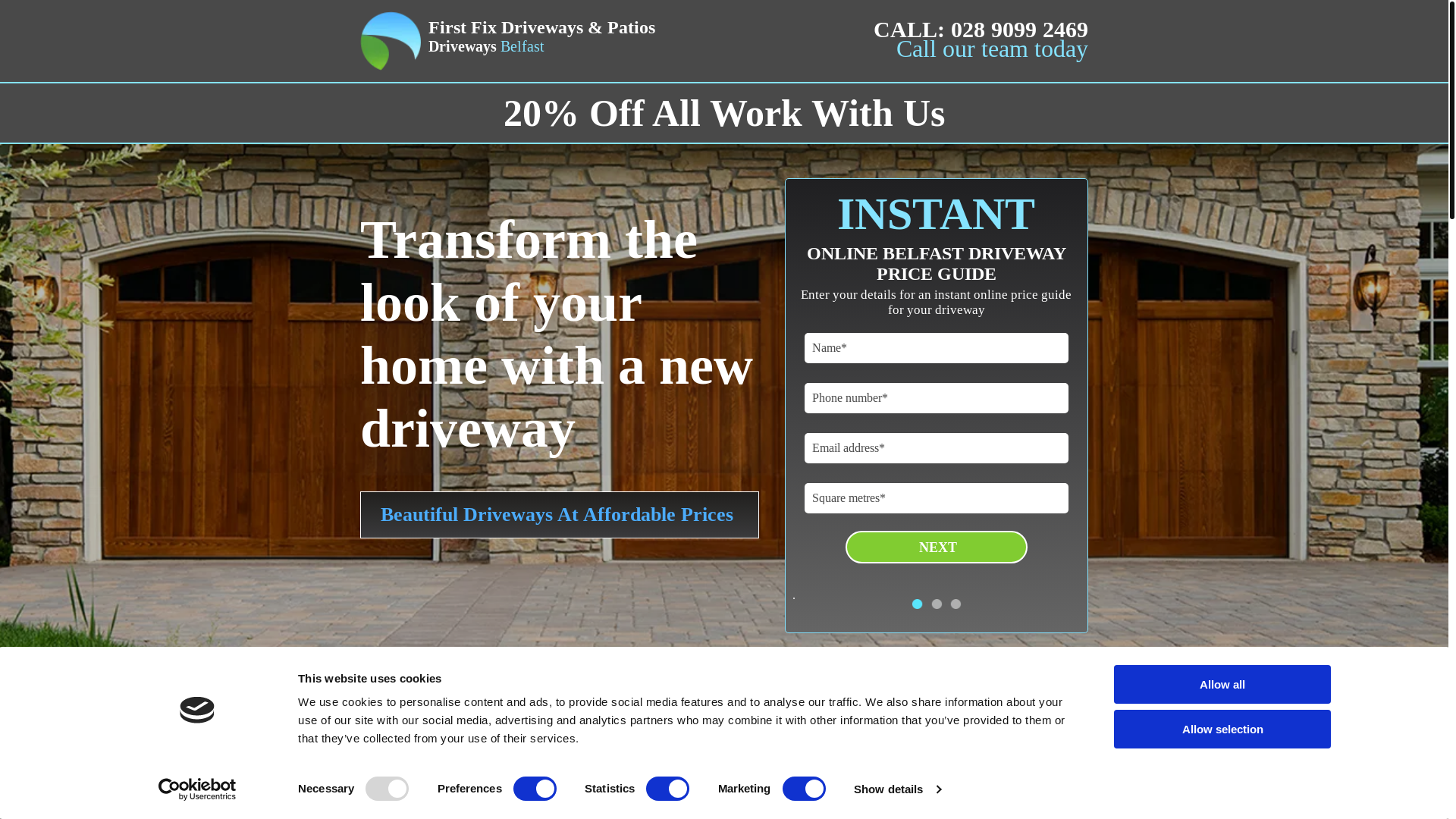 website screenshot of https://jmbelfastdriveways.co.uk/