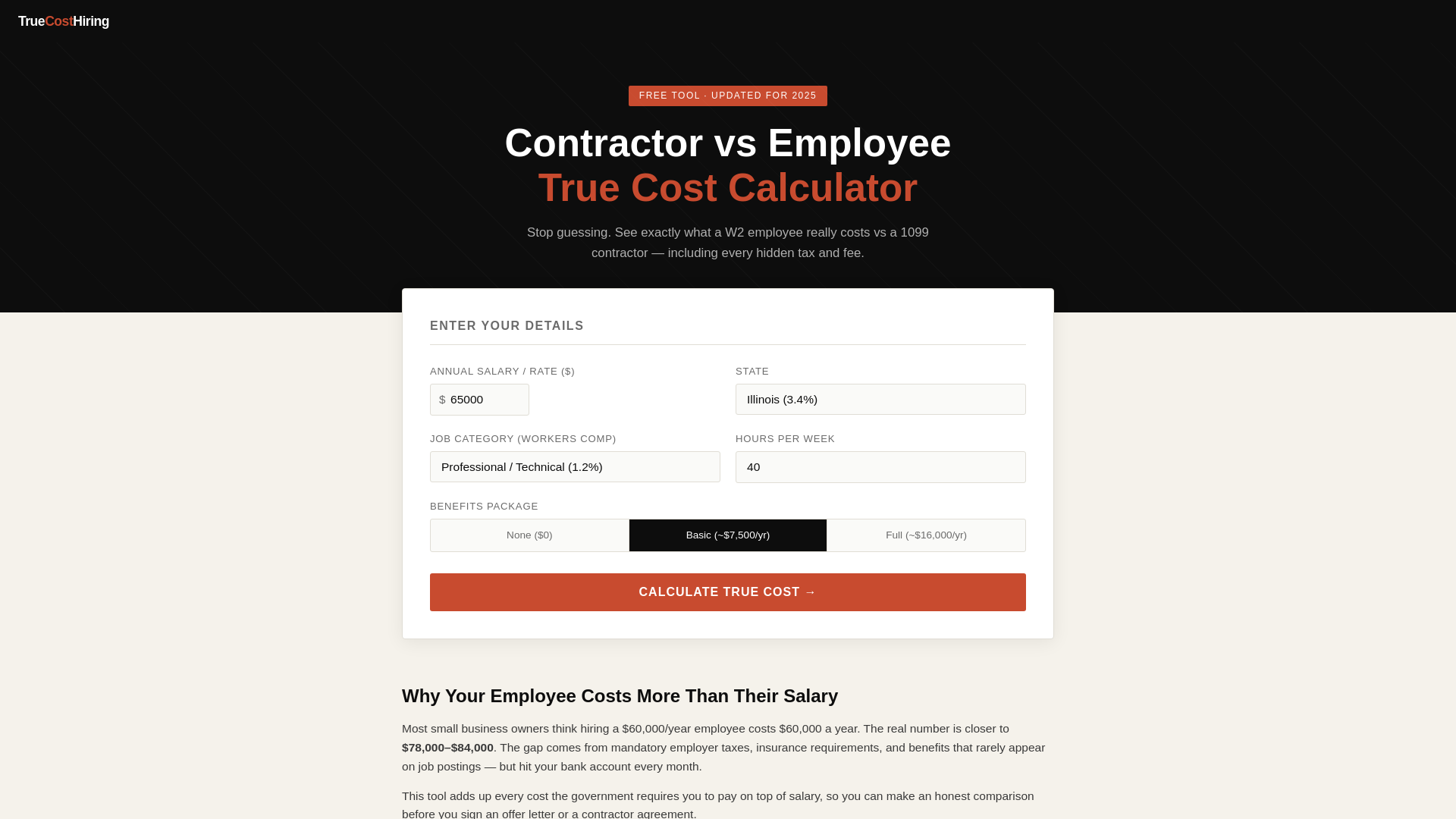 website screenshot of https://truecosthiring.pages.dev/