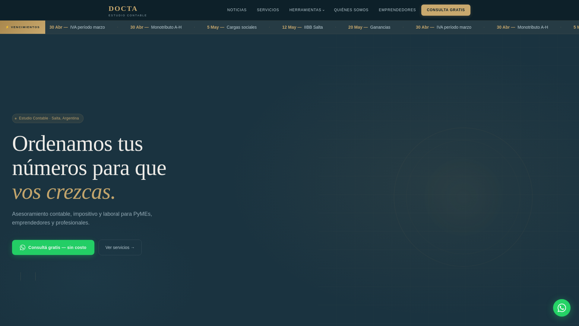 website screenshot of https://estudiocontabledocta.com.ar/