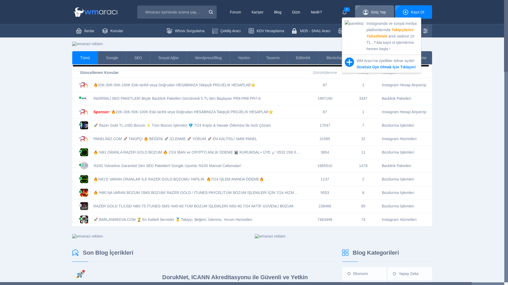 website screenshot of https://wmaraci.com