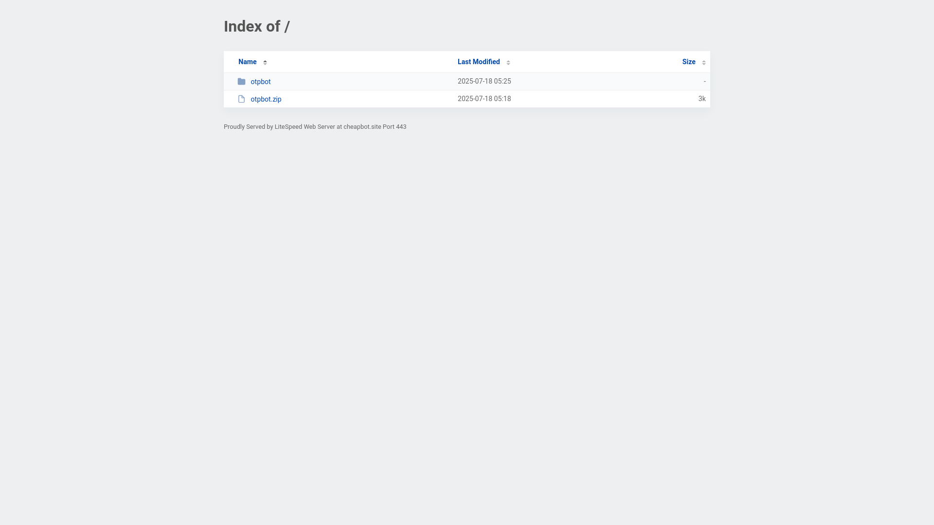 website screenshot of https://cheapbot.site/