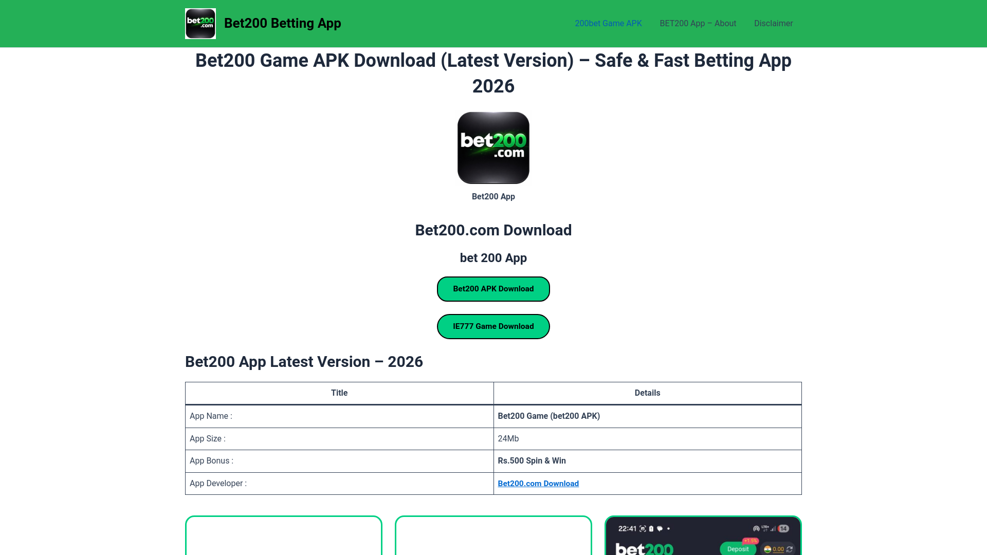 website screenshot of https://200betgames.com