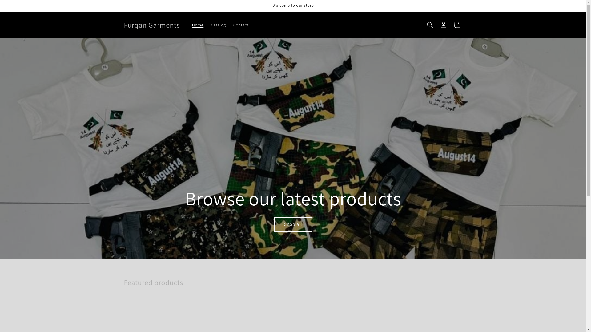 website screenshot of https://furqangarments.com/