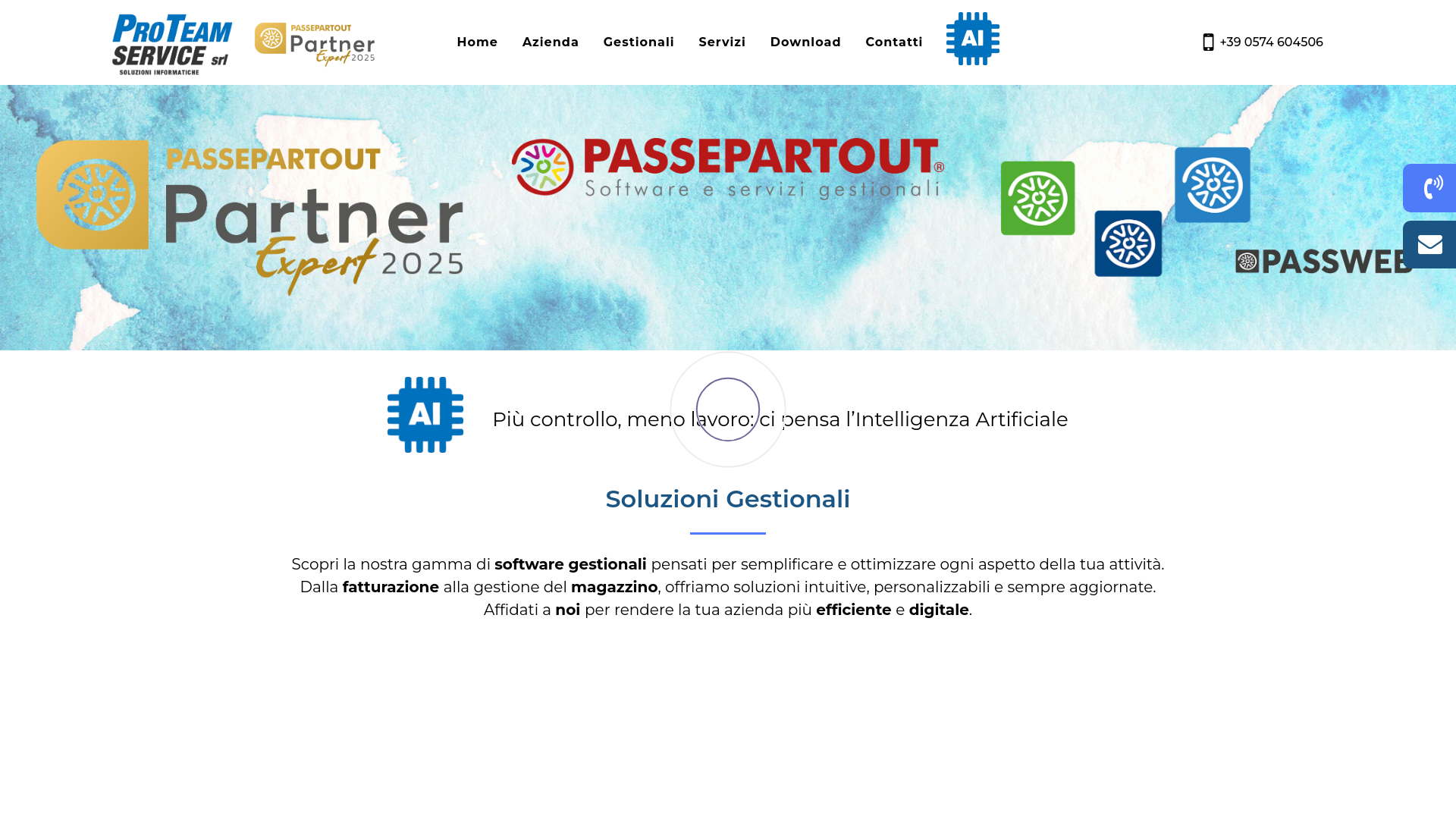website screenshot of https://proteamservice.it