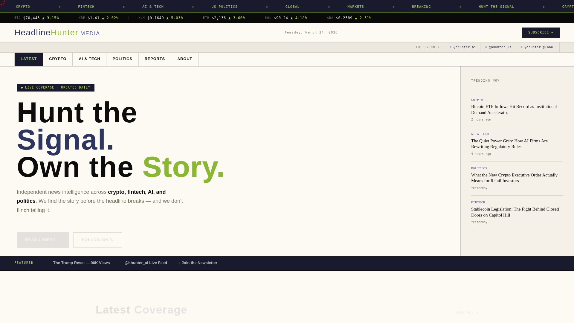 website screenshot of https://headlinehuntermedia.pages.dev/