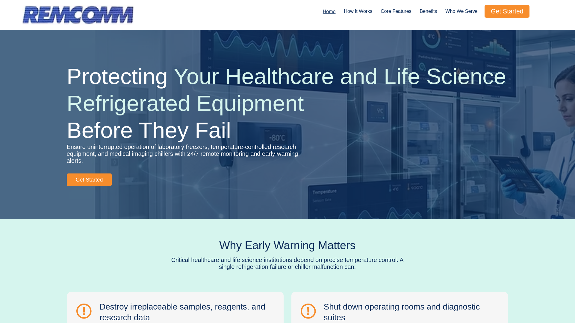 website screenshot of https://remcommtech.com/