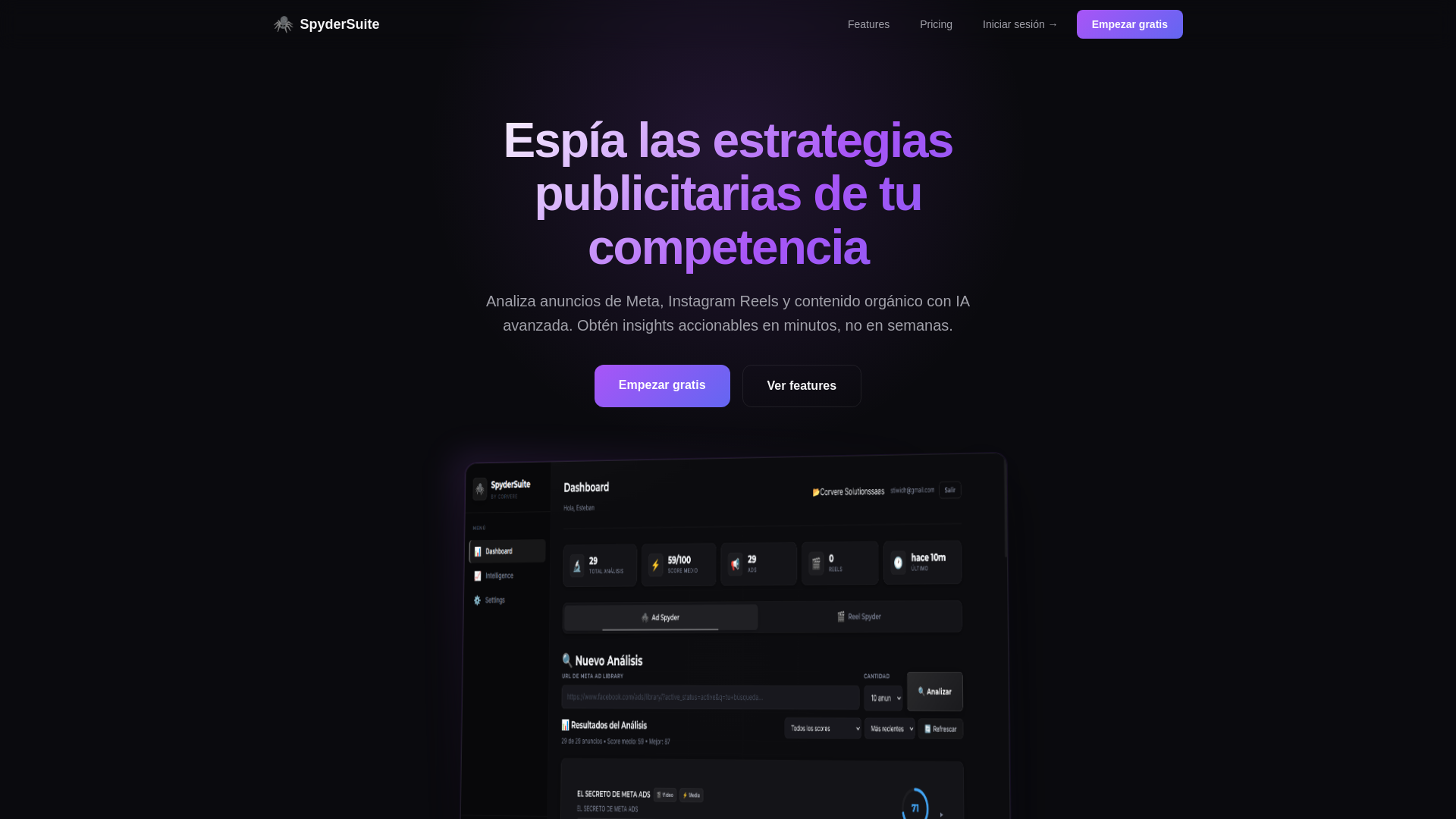 website screenshot of https://spydersuite.com