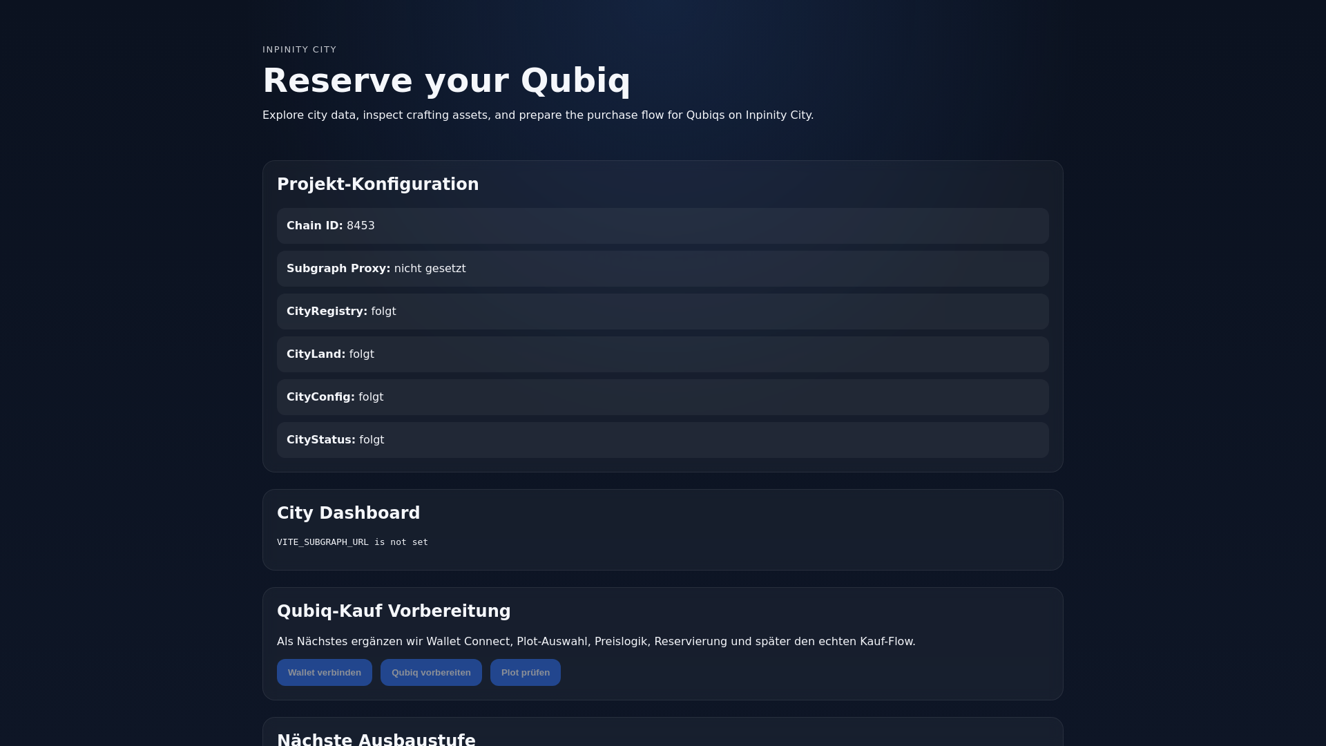 website screenshot of https://inpinitycitysite.pages.dev/