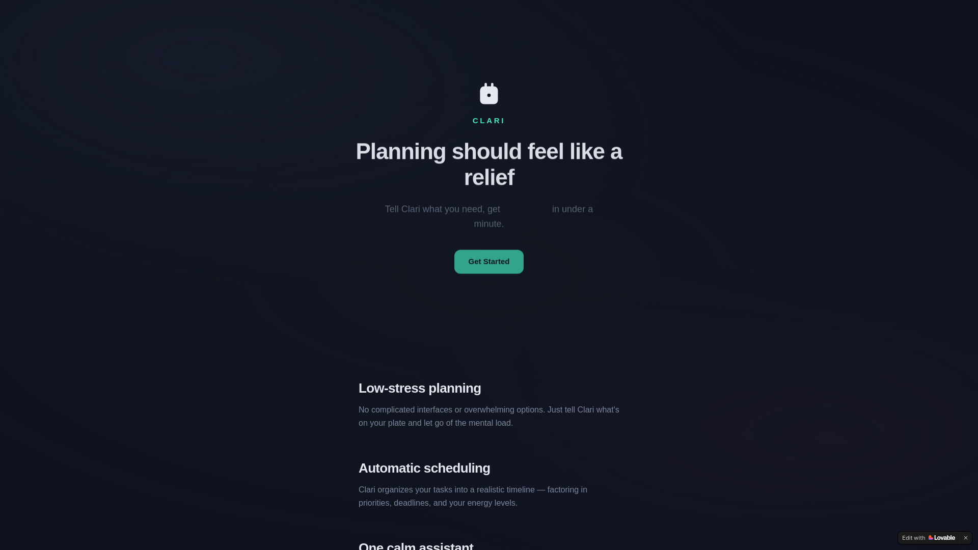website screenshot of https://use-clari.com/