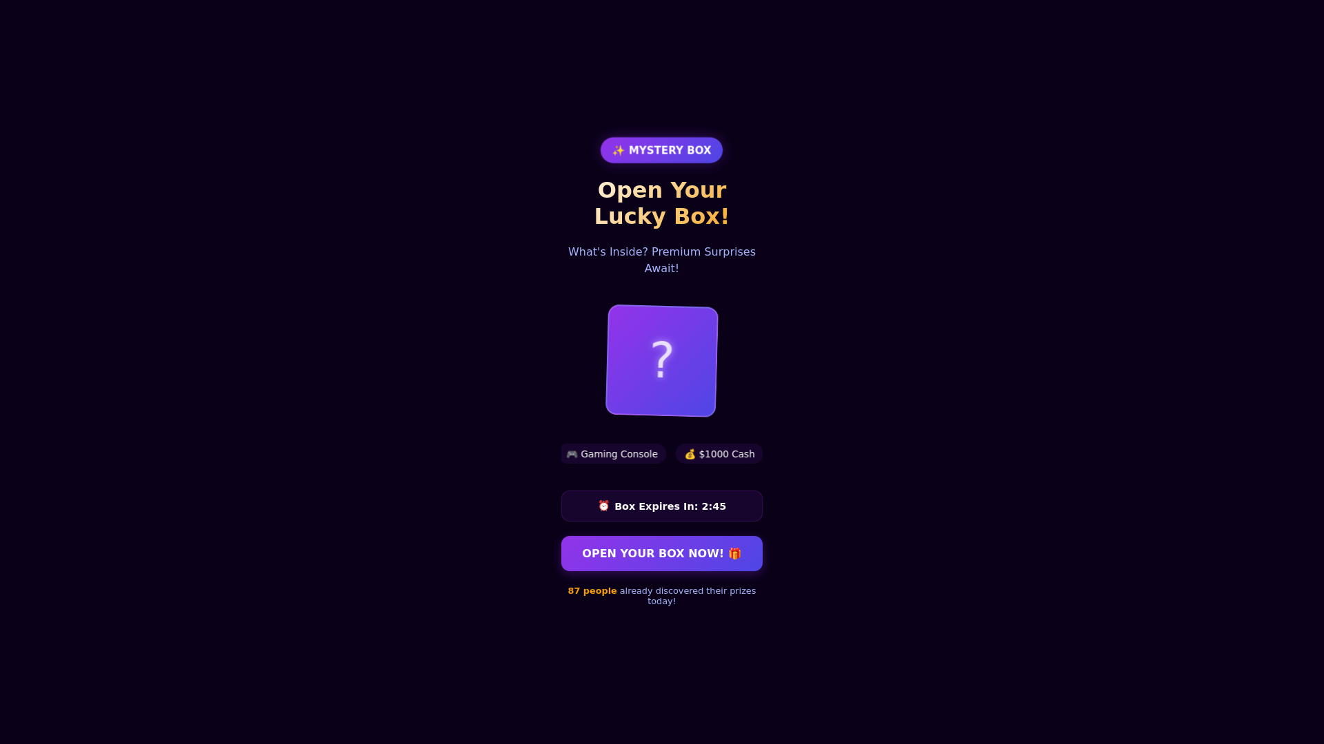 website screenshot of https://mystery-box-c6e.pages.dev/