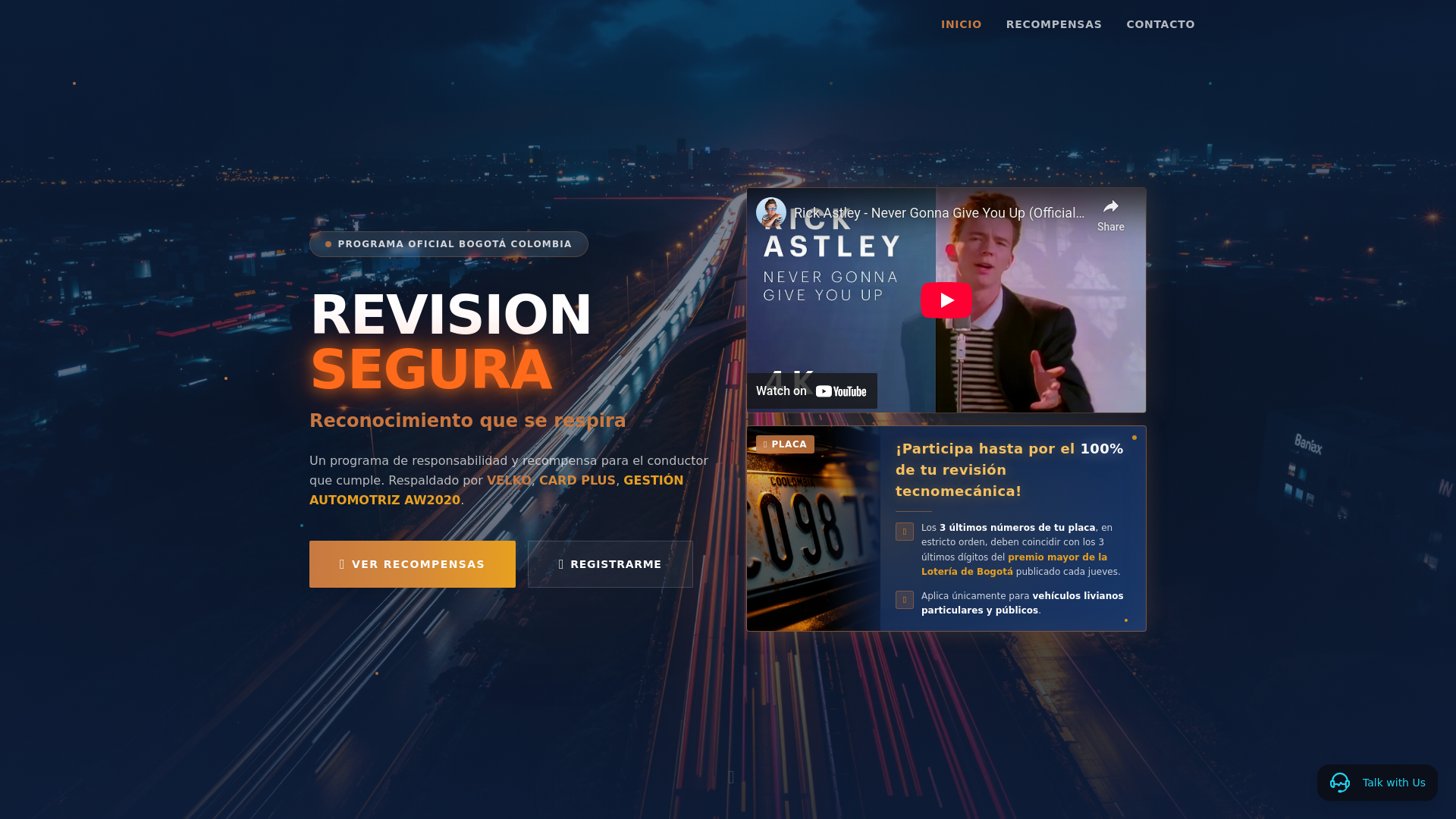website screenshot of https://turevisionsegura.com/
