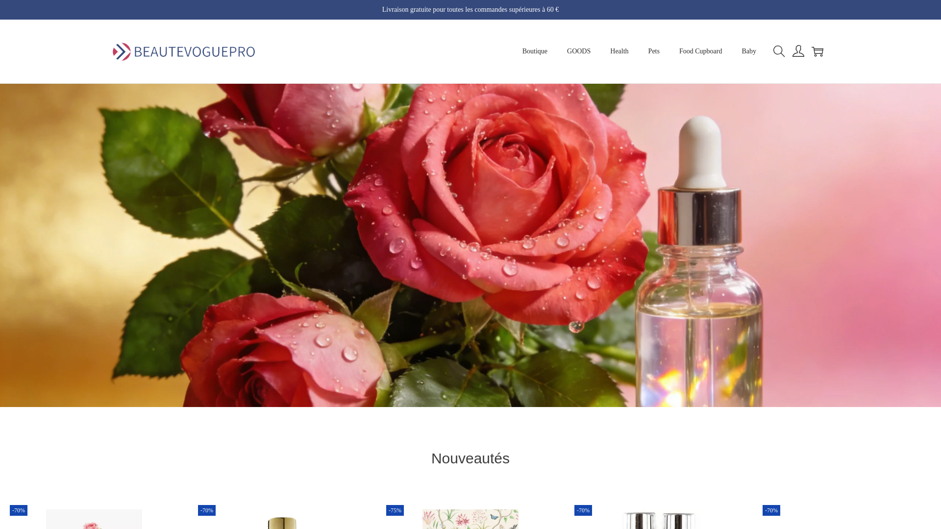 website screenshot of https://beautevoguepro.com/