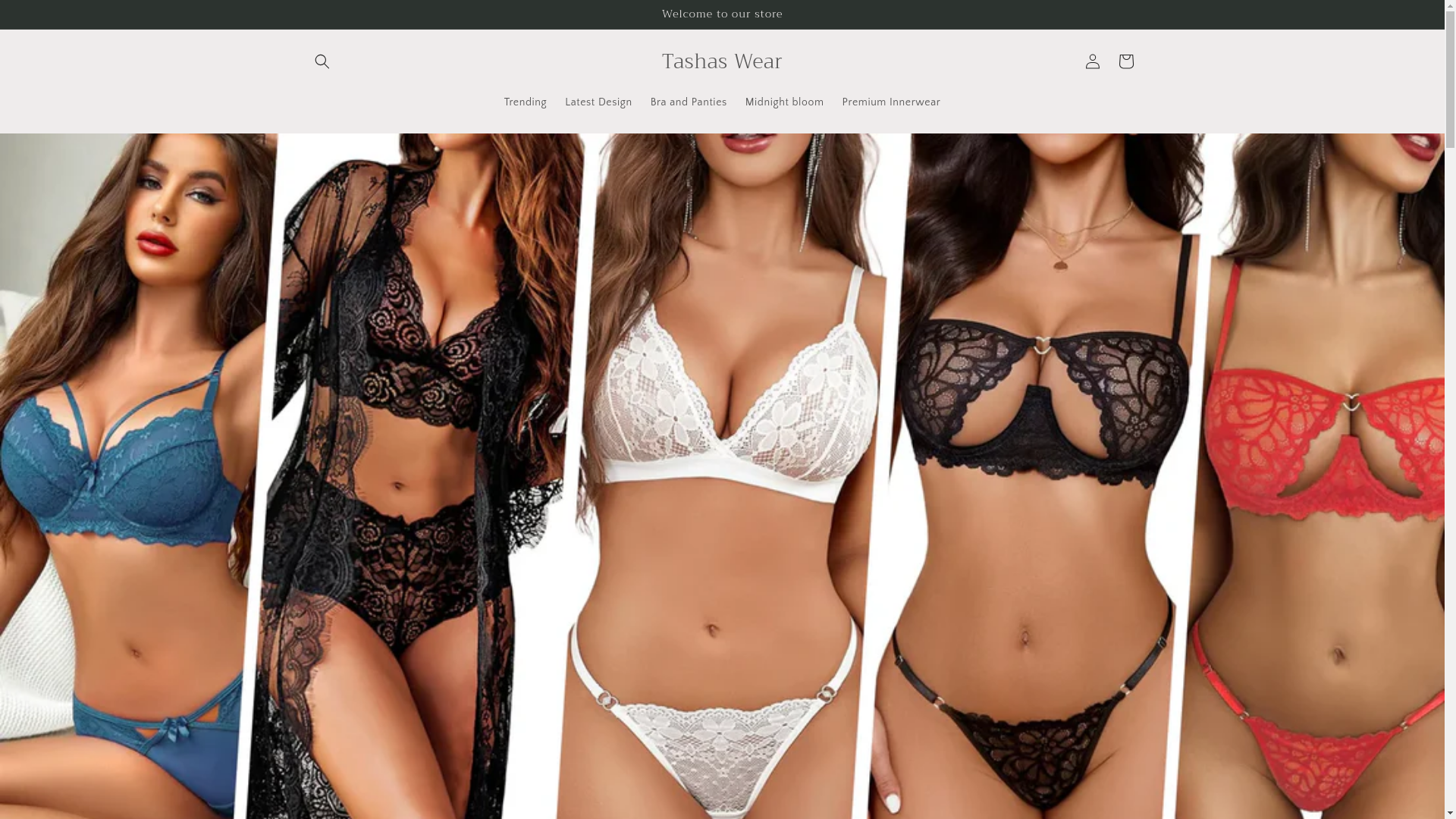 website screenshot of https://tashaswear.store/