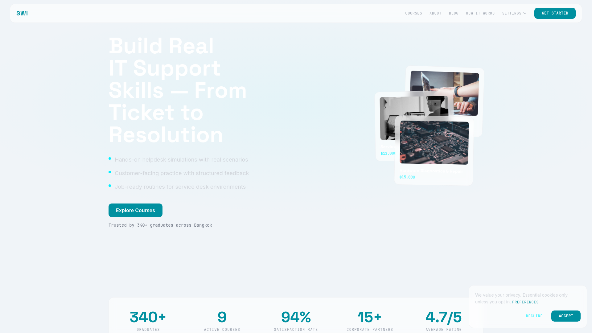 website screenshot of https://setupworkspace.digital/
