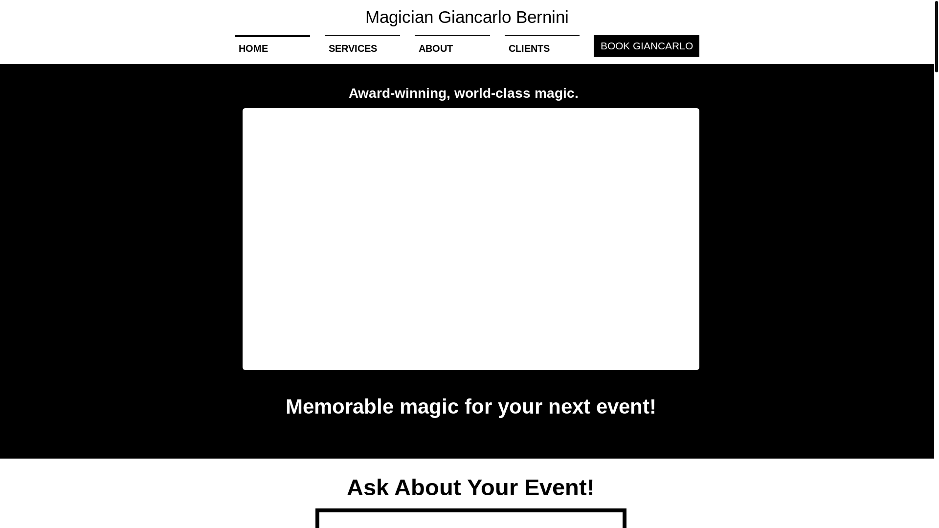 website screenshot of https://berninimagician.com/