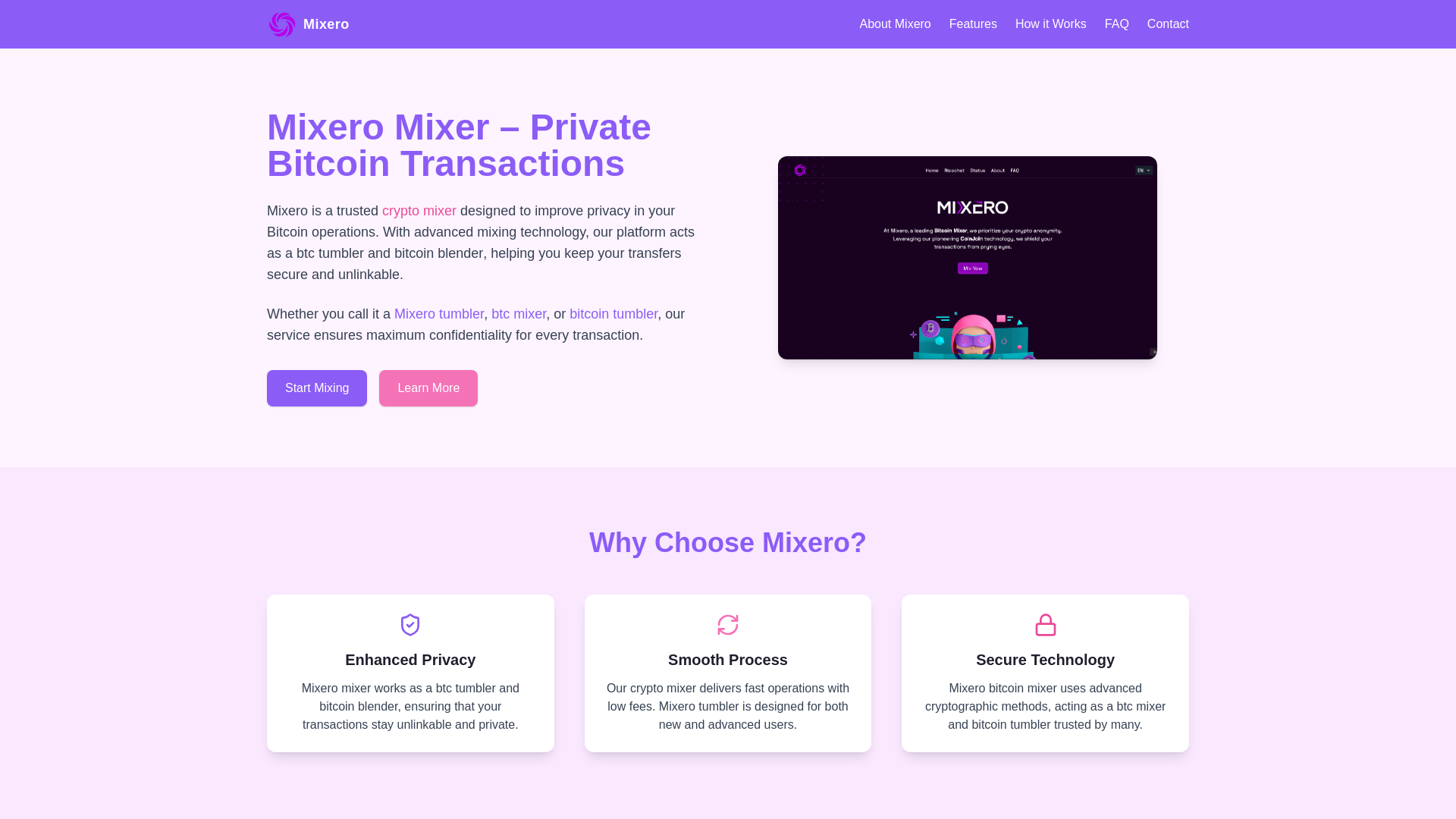 website screenshot of https://mixeromix.com/