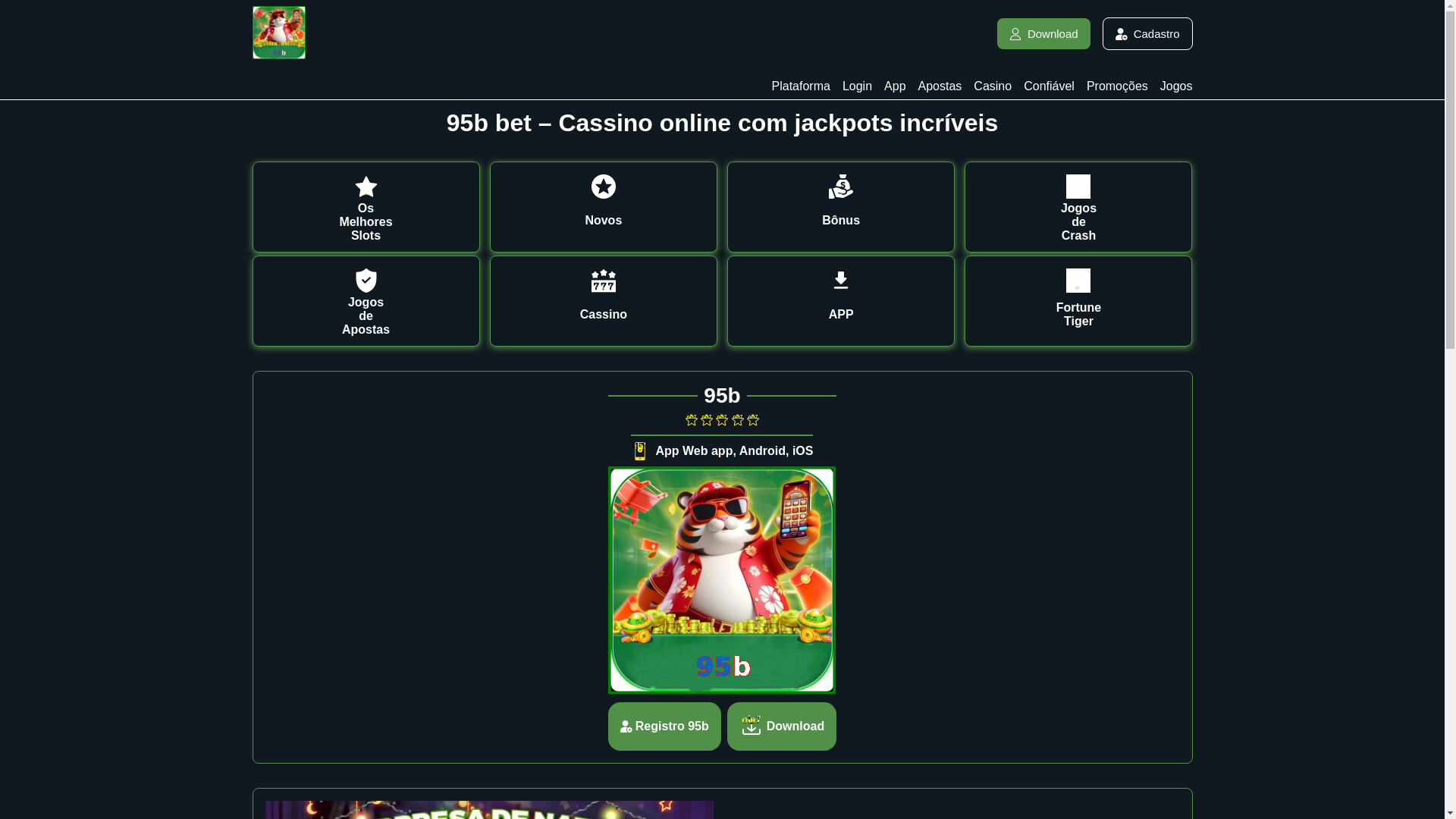 website screenshot of https://95bcasino.com/
