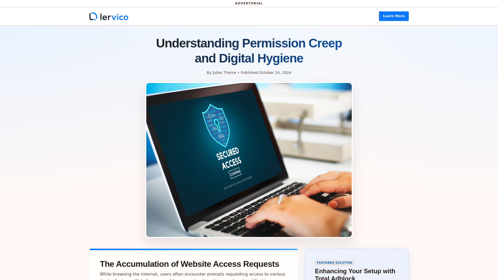 website screenshot of https://lervico.com