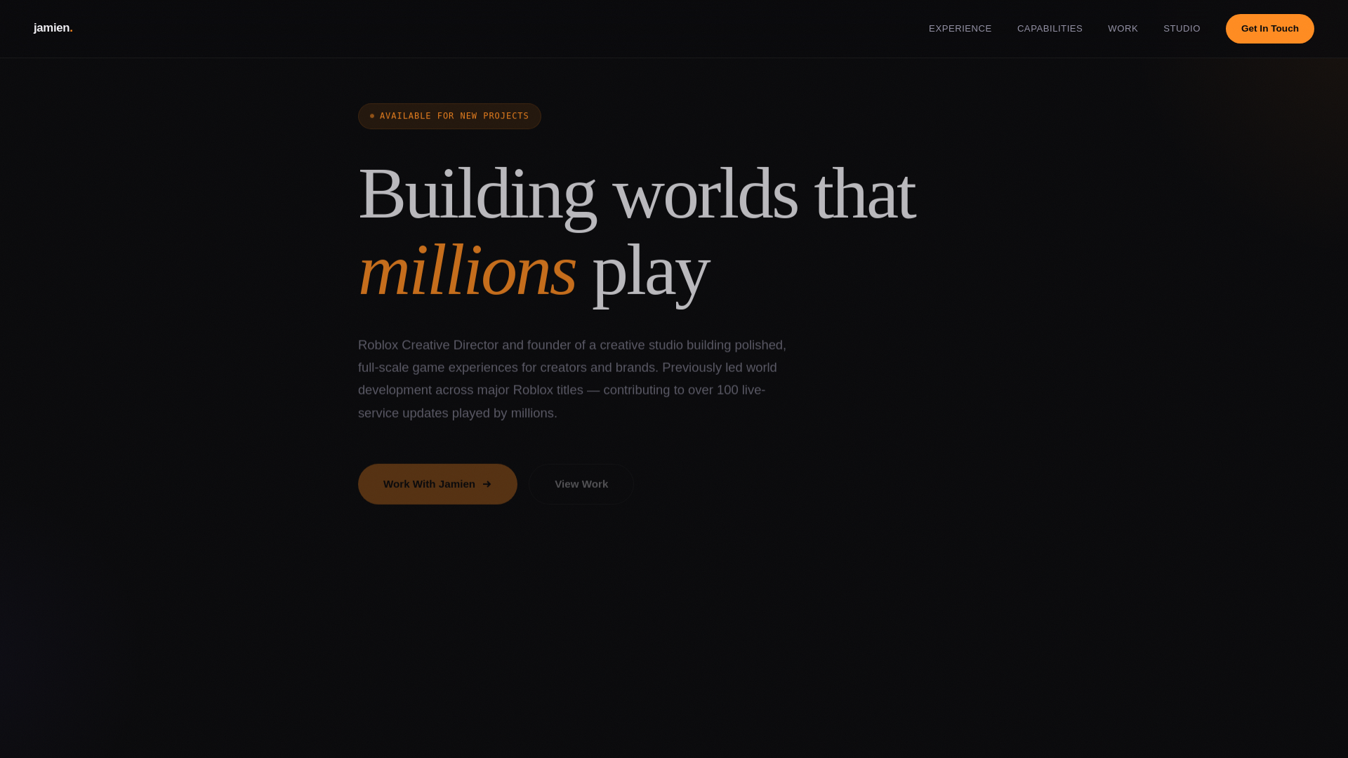 website screenshot of https://jamien.net/