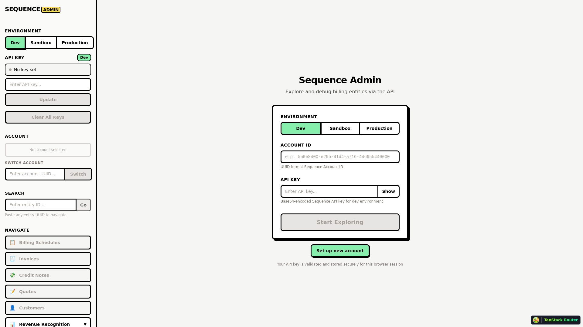 website screenshot of https://sequence-admin-dashboard.pages.dev/