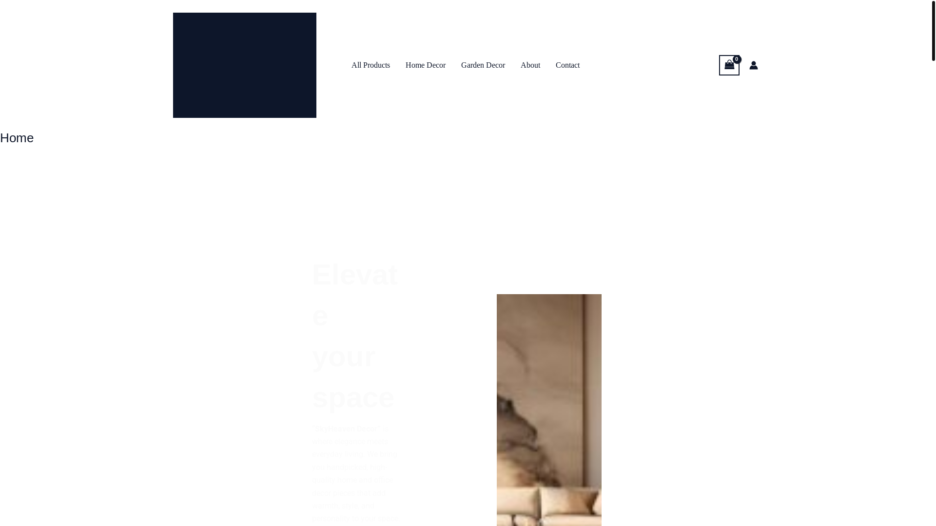 website screenshot of https://skyheavendecor.com/