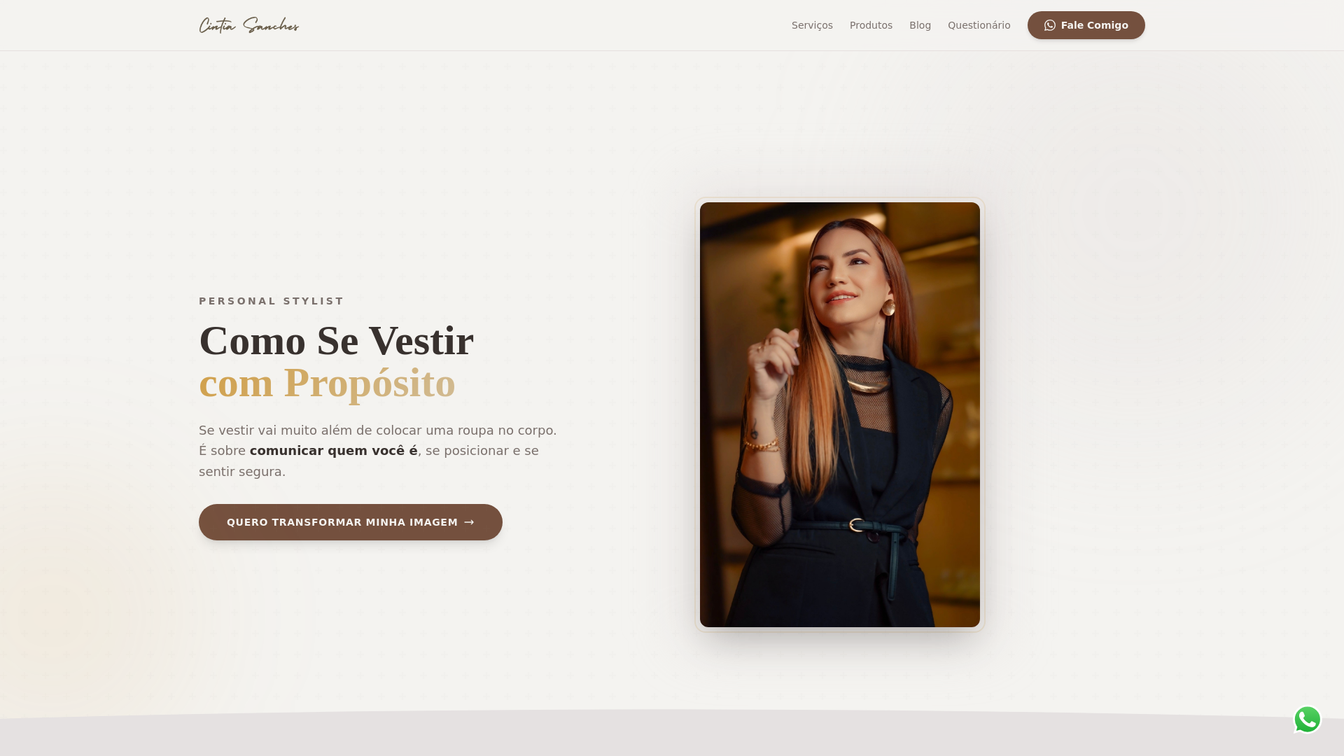 website screenshot of https://cintiasanches.online