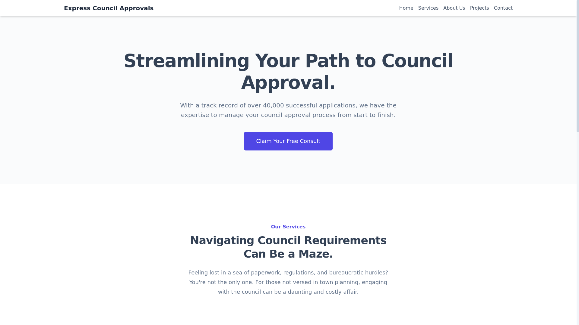 website screenshot of https://expresscouncilapprovals.com.au/